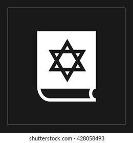 jewish holy book icon. book with david star vector illustration