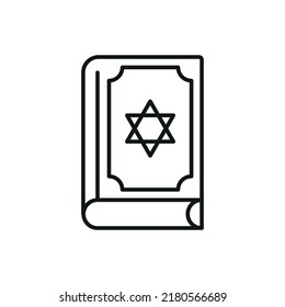 Jewish holy book vector icon - editable stroke
