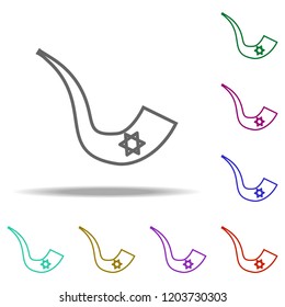 Jewish horn outline icon. Elements of religion in multi color style icons. Simple icon for websites, web design, mobile app, info graphics