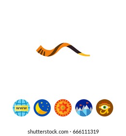 Jewish horn shofar icon