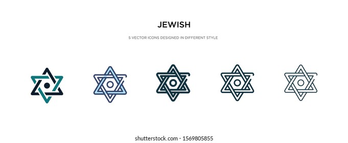 jewish icon in different style vector illustration. two colored and black jewish vector icons designed in filled, outline, line and stroke style can be used for web, mobile, ui