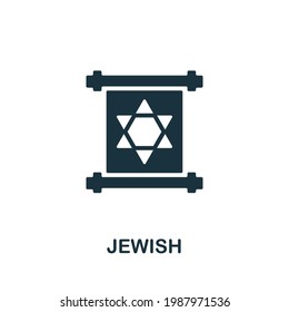 Jewish icon. Monochrome simple element from fortune teller collection. Creative Jewish icon for web design, templates, infographics and more