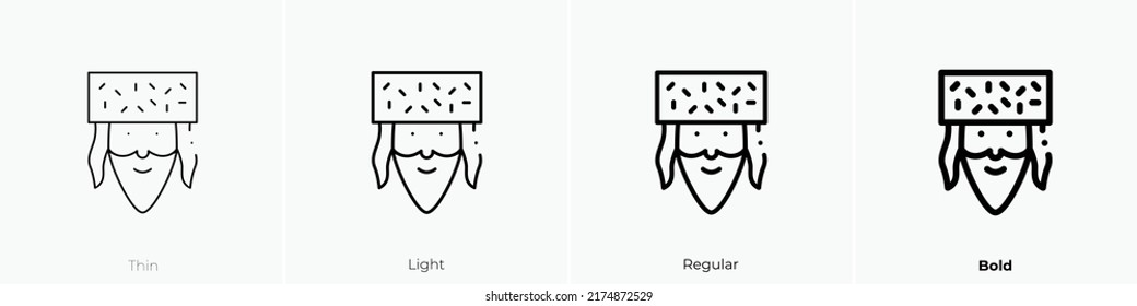 jewish icon. Thin, Light Regular And Bold style design isolated on white background
