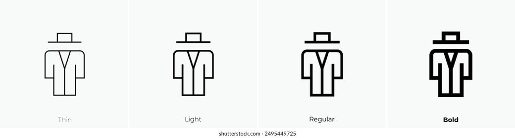 jewish icon. Thin, Light Regular And Bold style design isolated on white background