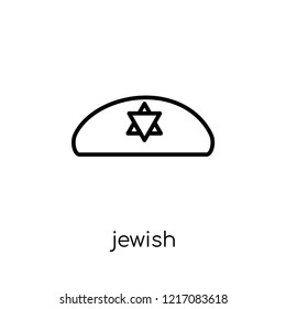 Jewish icon. Trendy modern flat linear vector Jewish icon on white background from thin line Religion collection, editable outline stroke vector illustration