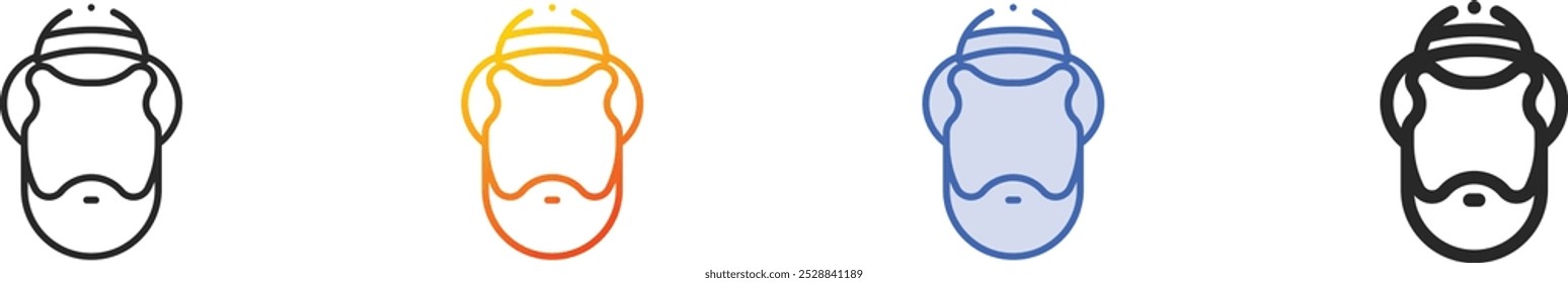 jewish icon.Thin Linear, Gradient, Blue Stroke and bold Style Design Isolated On White Background