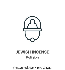 Jewish incense outline vector icon. Thin line black jewish incense icon, flat vector simple element illustration from editable religion concept isolated stroke on white background