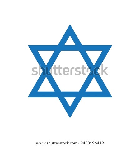 Jewish Israeli religious symbol. David judaism star icon logo. Israel jew faith concept design isolated icon logo