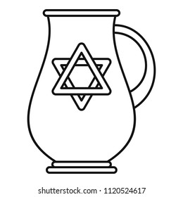 Jewish jug icon. Outline illustration of jewish jug vector icon for web design isolated on white background