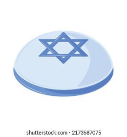 jewish kippah with star icon isolated