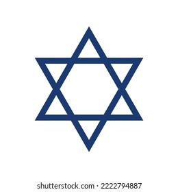 Jewish Magen David outline style icon with editable stroke vector illustration
