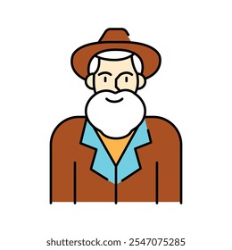 Jewish man color icon. Judaism religion.Sign for web page, mobile app, button, logo. Vector isolated button. Editable stroke.