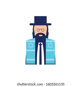 Jewish man design, Hanukkah holiday celebration judaism religion festival traditional and culture theme Vector illustration