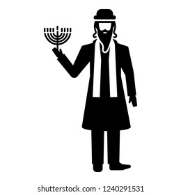 Jewish man icon. Simple illustration of jewish man vector icon for web design isolated on white background