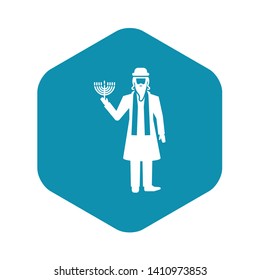 Jewish man icon. Simple illustration of jewish man vector icon for web design isolated on white background