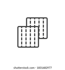 Jewish matzah line icon. linear style sign for mobile concept and web design. Matzah bread outline vector icon. Symbol, logo illustration. Vector graphics