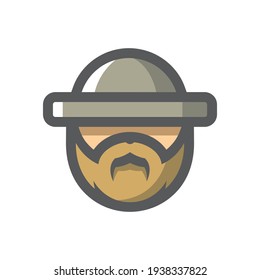 Jewish men Head Vector icon Cartoon illustration