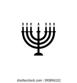 Jewish menorah candelabrum. Vector icon