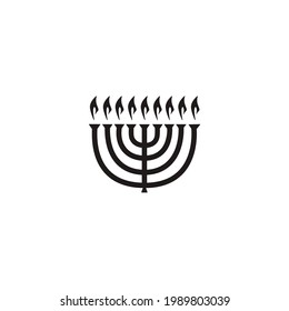 Jewish Menorah with candles icon on a white background