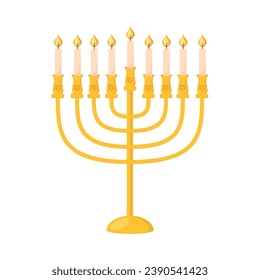 jewish menorah candles illustration isolated