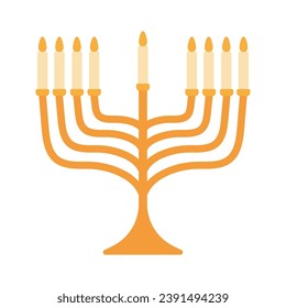 jewish menorah candles illustration isolated