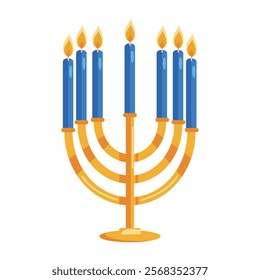 jewish menorah candles isolated design