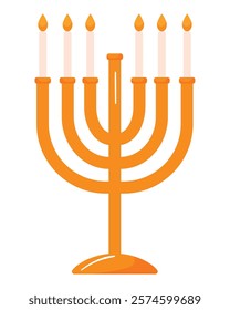 jewish menorah candles isolated design