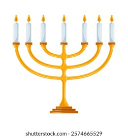 jewish menorah candles isolated design