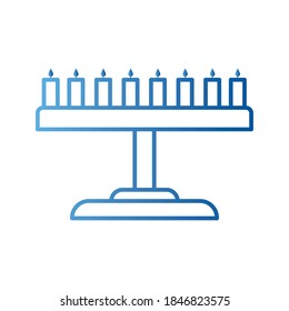 Jüdische Menorah Farbverlauf-Symbol Design, Hanukkah Feiertage Judaismus Religion Festival Traditionelles und Kultur Thema Vektorgrafik