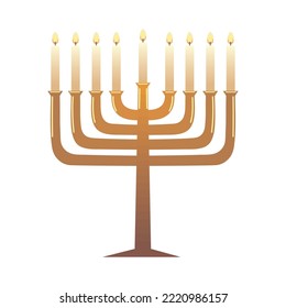 Jewish menorah for hanukkah icon isolated style
