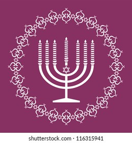 Jewish menorah holiday background , vector illustration