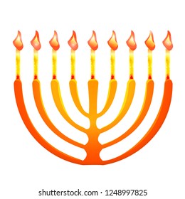 Jewish menorah icon. Cartoon of jewish menorah vector icon for web design isolated on white background