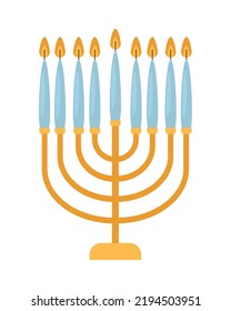 jewish menorah icon on white background
