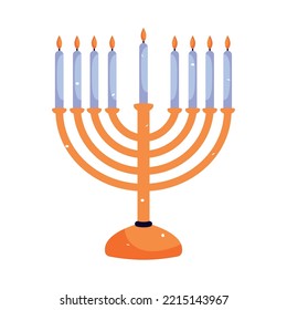 jewish menorah icon on white background