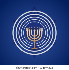Jewish Menorah vector.