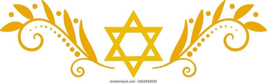 Jewish minimalist design with David star. Use for holiday and events decor 