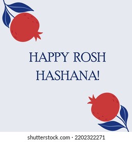 Jewish New Year card design. Rosh Hashanah symbol pomegranate. Happy New Year. Vector illustration