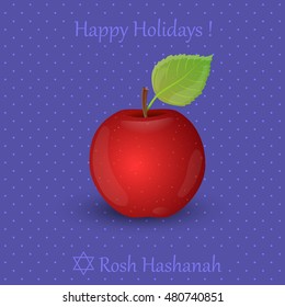 Jewish New Year greeting card. Rosh Hashanah. Vector illustration.