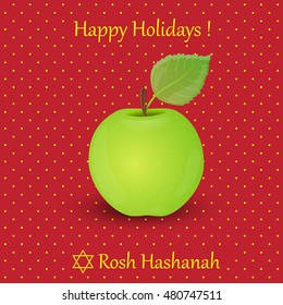 Jewish New Year greeting card. Rosh Hashanah. Vector illustration.