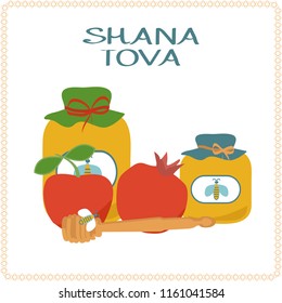 Jewish new year holiday banner designon an isolated background