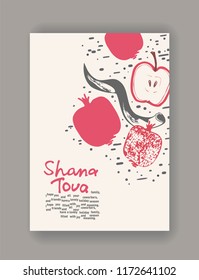 Jewish New Year holiday. Shana Tova.Rosh hashanah concept. Traditional symbols.day of the holy assembly.Judaism