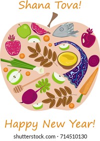 Jewish New Year, holiday symbols, Rosh Hashanah, Shana Tova