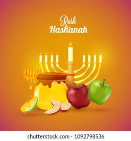 Jewish New Year, Rosh Hashanah Festival Background. 