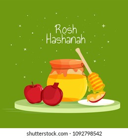 Jewish New Year, Rosh Hashanah Festival Background. 