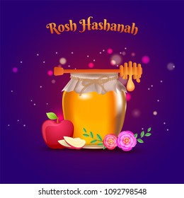 Jewish New Year, Rosh Hashanah Festival Background. 