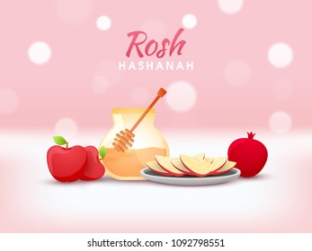 Jewish New Year, Rosh Hashanah Festival Background. 