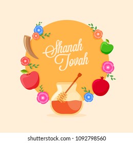 Jewish New Year, Rosh Hashanah Festival Background. 