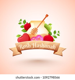 Jewish New Year, Rosh Hashanah Festival Background. 