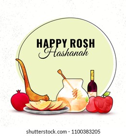 Jewish New Year, Rosh Hashanah Festival Background.