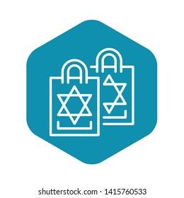 Jewish pack icon. Outline jewish pack vector icon for web design isolated on white background